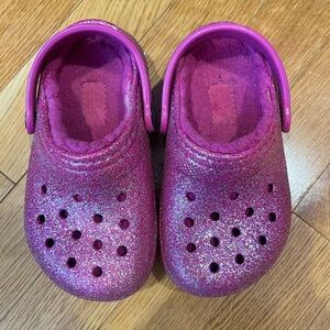 CROCS Glittery Pink Kids Slippers